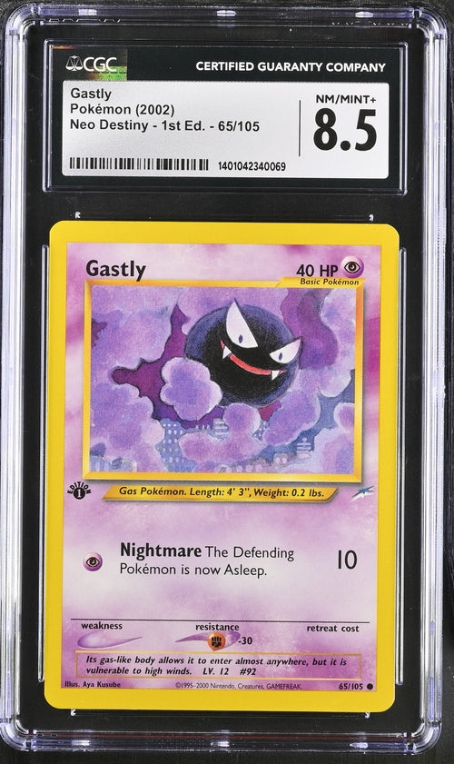 CGC 8.5 Pokemon New Destiny 1st Ed Gastly 65/105