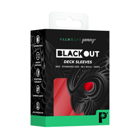 Palms Off Gaming | Blackout Deck Sleeves - Standard Size - Red