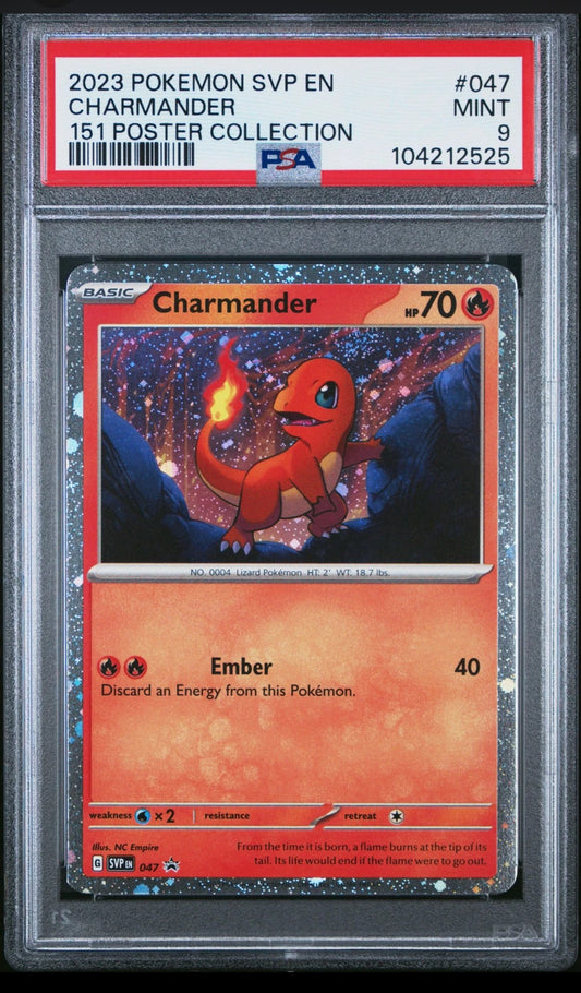 PSA 9 2023 POKEMON SVP EN-SV BLACK STAR PROMO 151 POSTER COLL #047 CHARMANDER