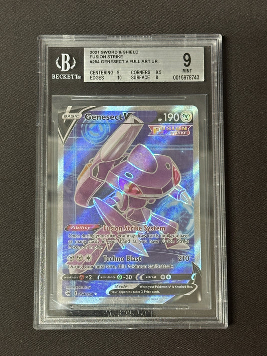 BGS 9 2021 Pokemon Sword and Shield Fusion Strike #254 Genesect V FULL ART UR