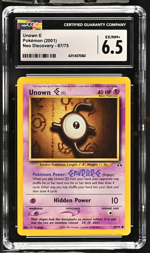 CGC 6.5 Pokemon Neo Destiny Unown E 67/75