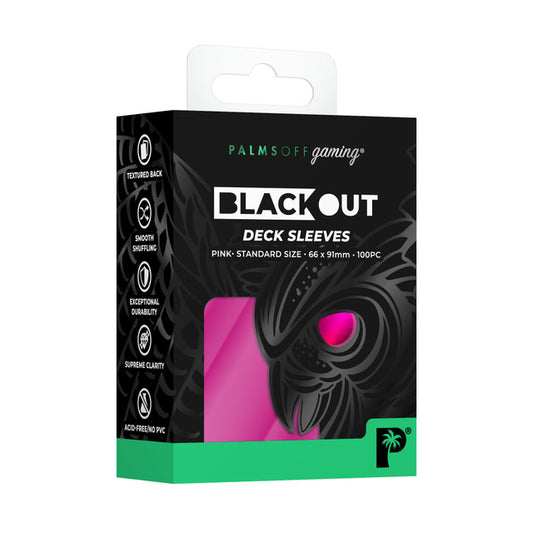 Palms Off Gaming | Blackout Deck Sleeves - Standard Size - Pink