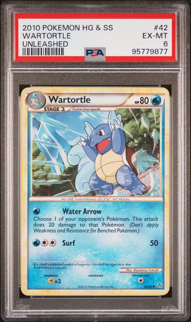 PSA 6 2010 POKEMON HEARTGOLD & SOULSILVER UNLEASHED #42 WARTORTLE