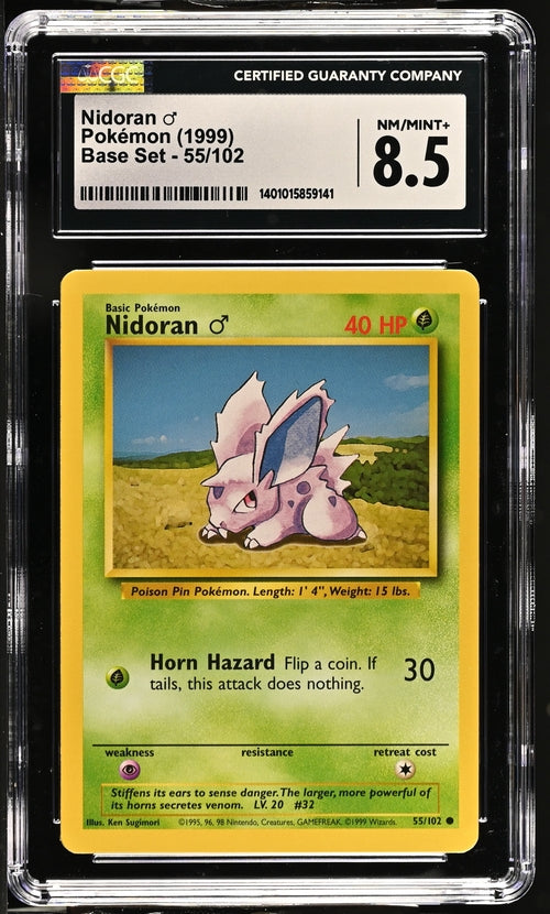CGC 8.5 1999 Pokemon Nidoran Base Set 55/102