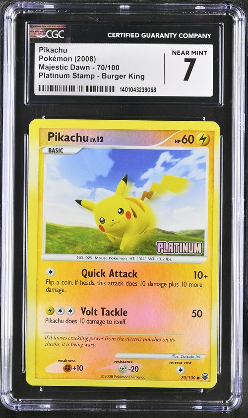 CGC 7 Pokemon Majestic Dawn Pikachu 70/100