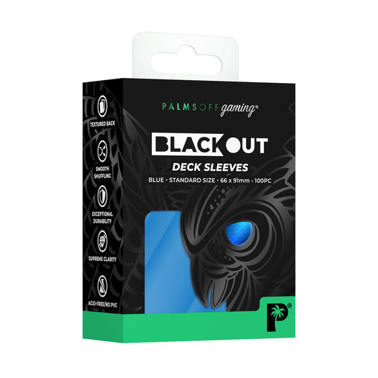 Palms Off Gaming | Blackout Deck Sleeves - Standard Size - Blue