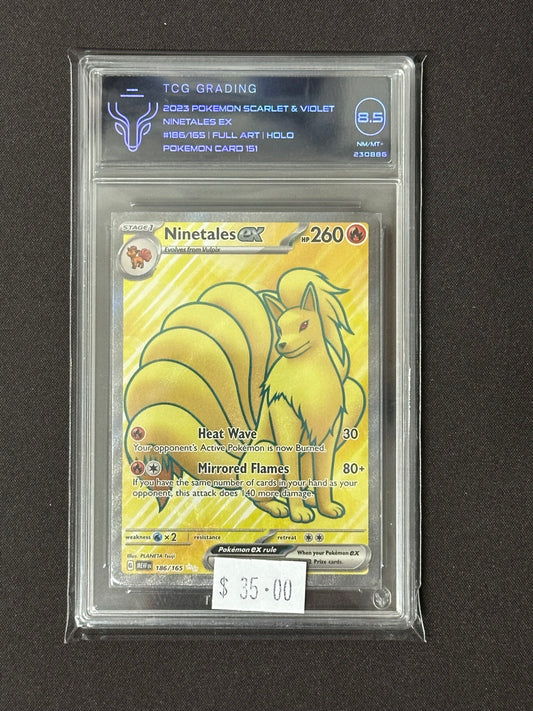 TCG Grading 8.5 Pokemon 151 Ninetales EX 186/165