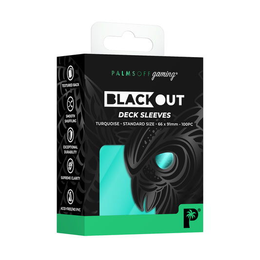 Palms Off Gaming | Blackout Deck Sleeves - Standard Size - Turquoise