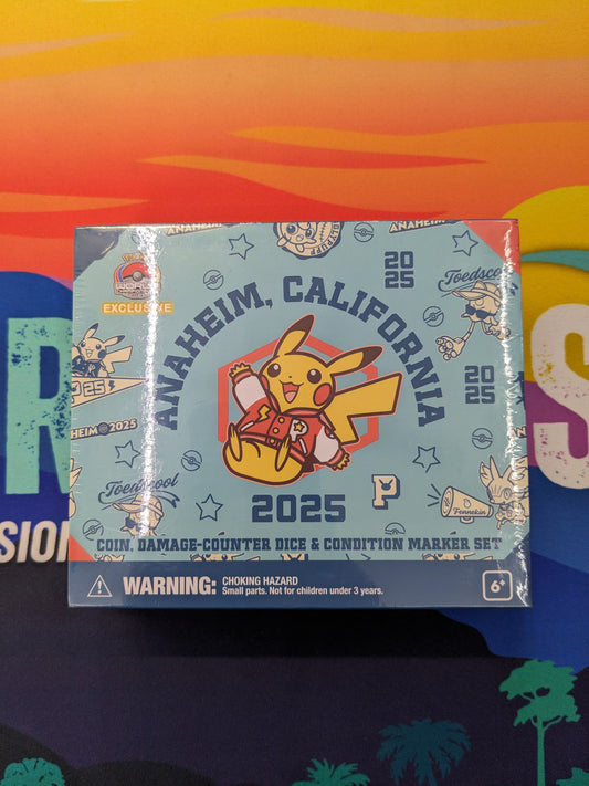 POKEMON CENTER World Championship 2025 SoCal Pikachu - Coin, Damage Counter, Dice Set