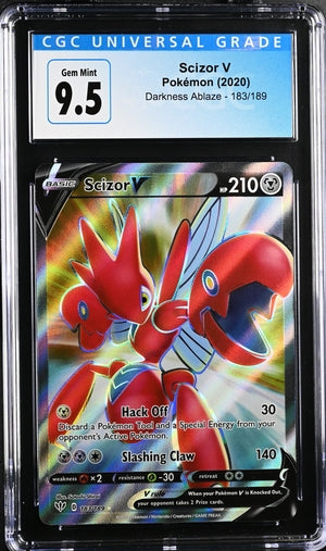 CGC 9.5 Pokemon Darkness Ablaze Scizor V 183/189