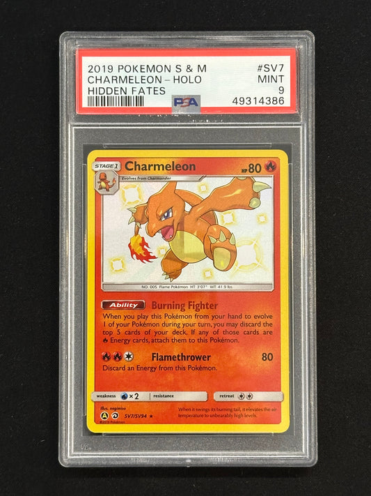 PSA 9 Pokemon S&M Chameleon Holo Hidden Fates SV7