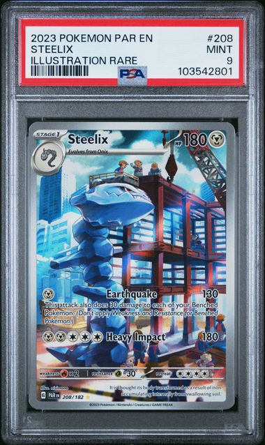 PSA 9 2023 POKEMON PAR EN-PARADOX RIFT #208 STEELIX ILLUSTRATION RARE