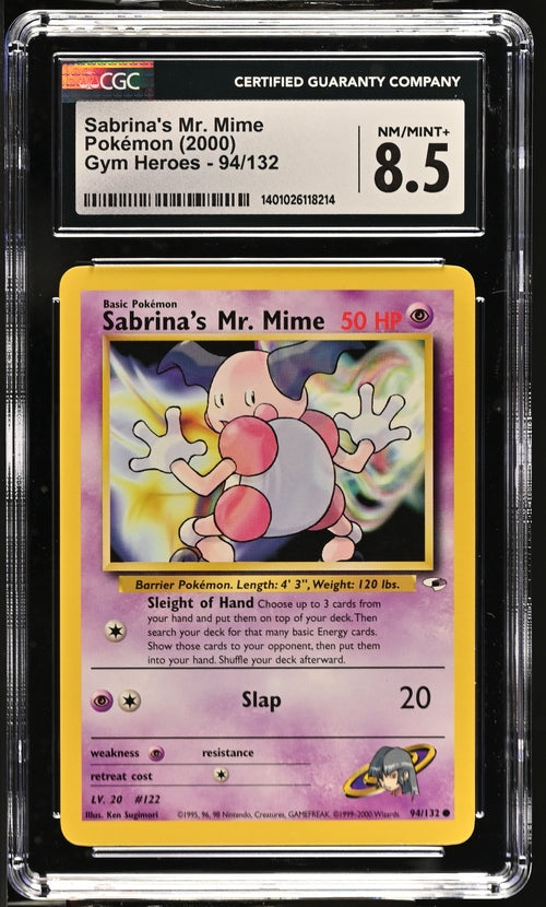 CGC 8.5 Pokemon Gym Heroes Sabrina's Mr Mime 94/132