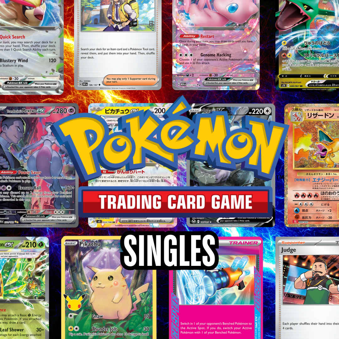 Pokemon TCG singles including rare, holo, and competitive cards available at Raptor Games Brisbane