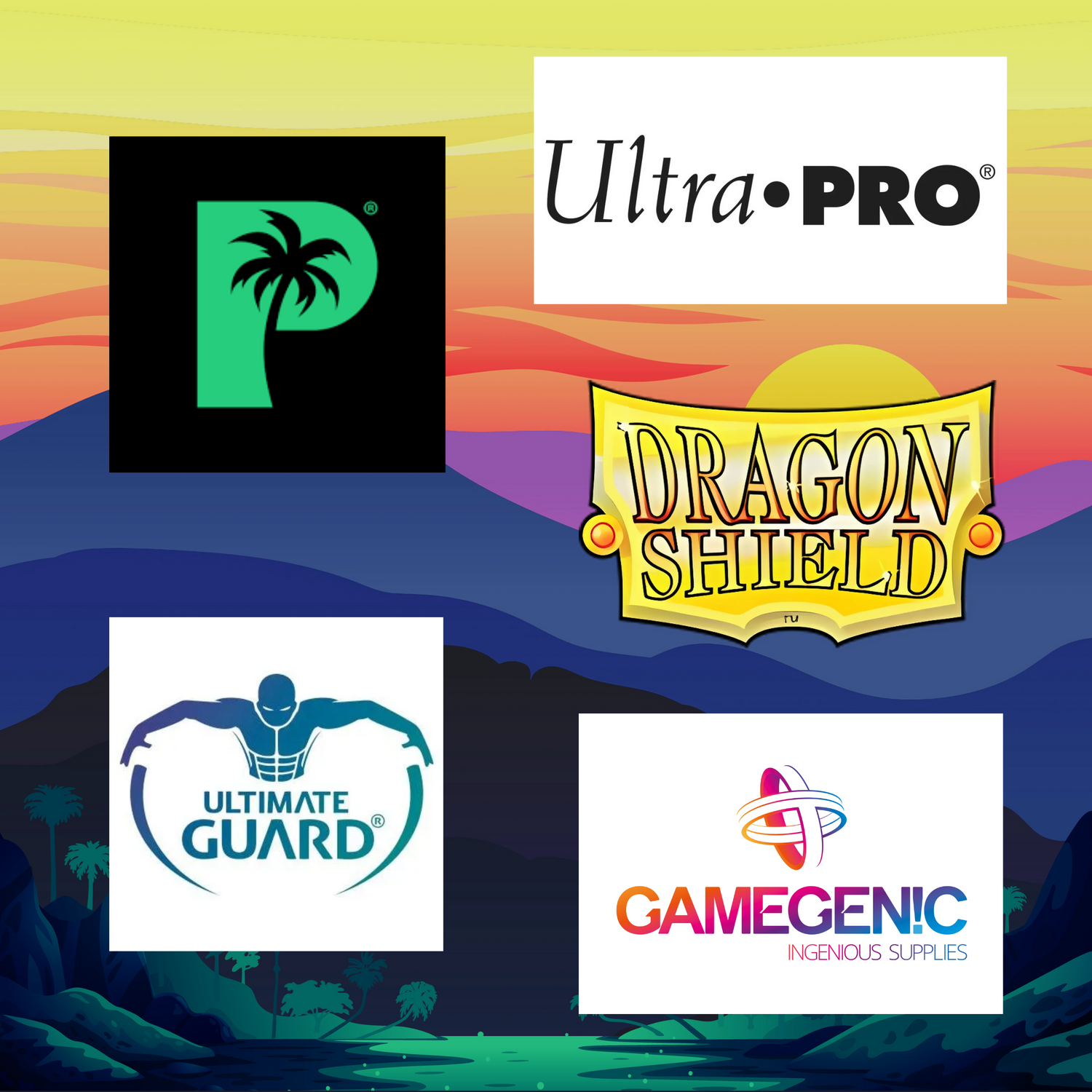 Trading card sleeves, binders, and deck boxes from Palms Off Gaming, Dragon Shield, Ultimate Guard, Ultra Pro, and Gamegenic at Raptor Games Brisbane