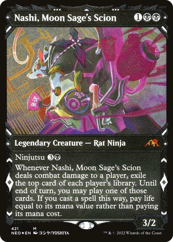 Nashi, Moon Sage's Scion (Showcase) (Foil Etched) 421 Kamigawa: Neon Dynasty Foil NM/M