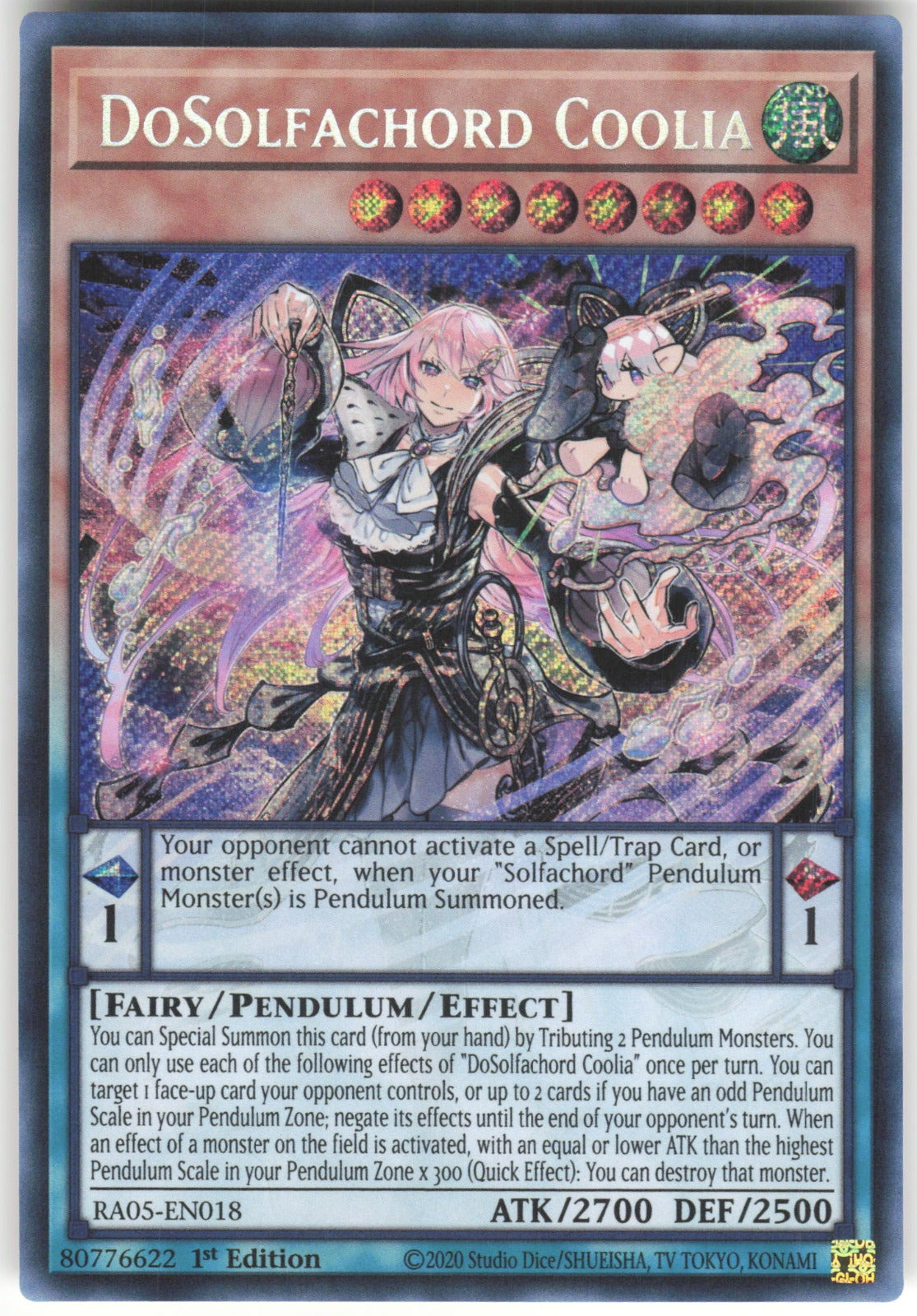 DoSolfachord Coolia (Secret Rare) Secret Rare Rarity Collection 5 RA05-EN018 NM
