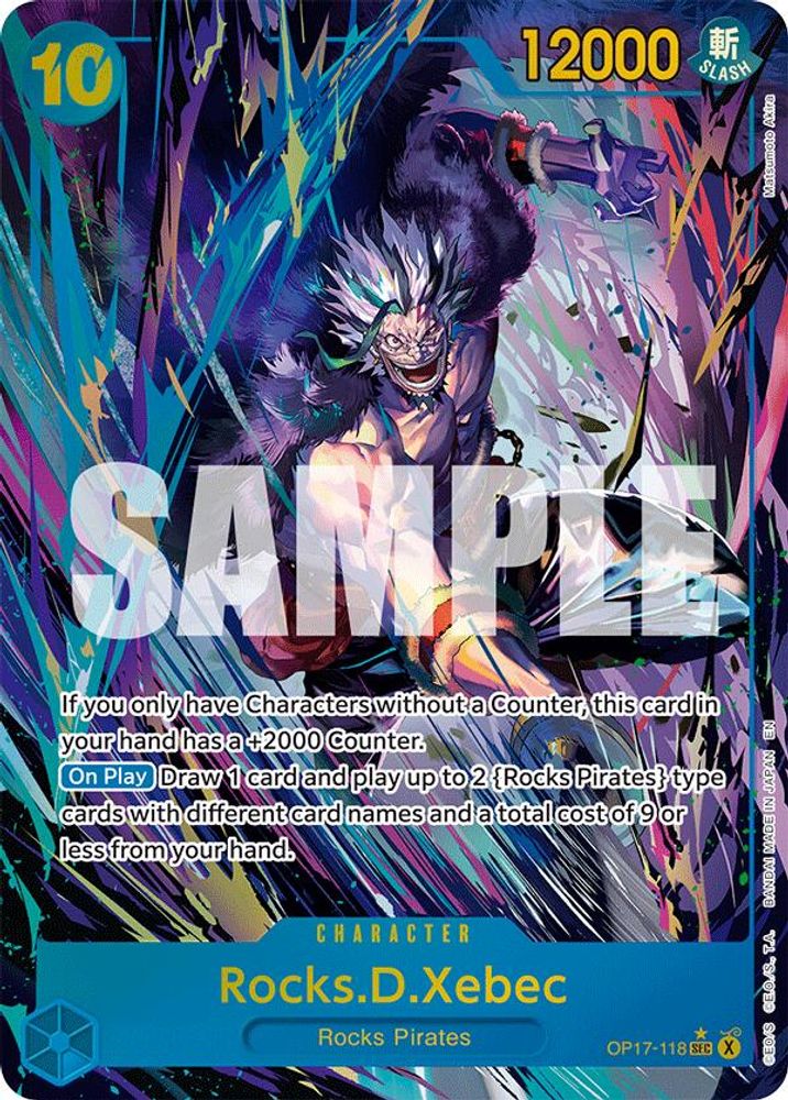 Rocks.D.Xebec (118) (Alternate Art) OP17-118 The World's Strongest Warriors NM/M