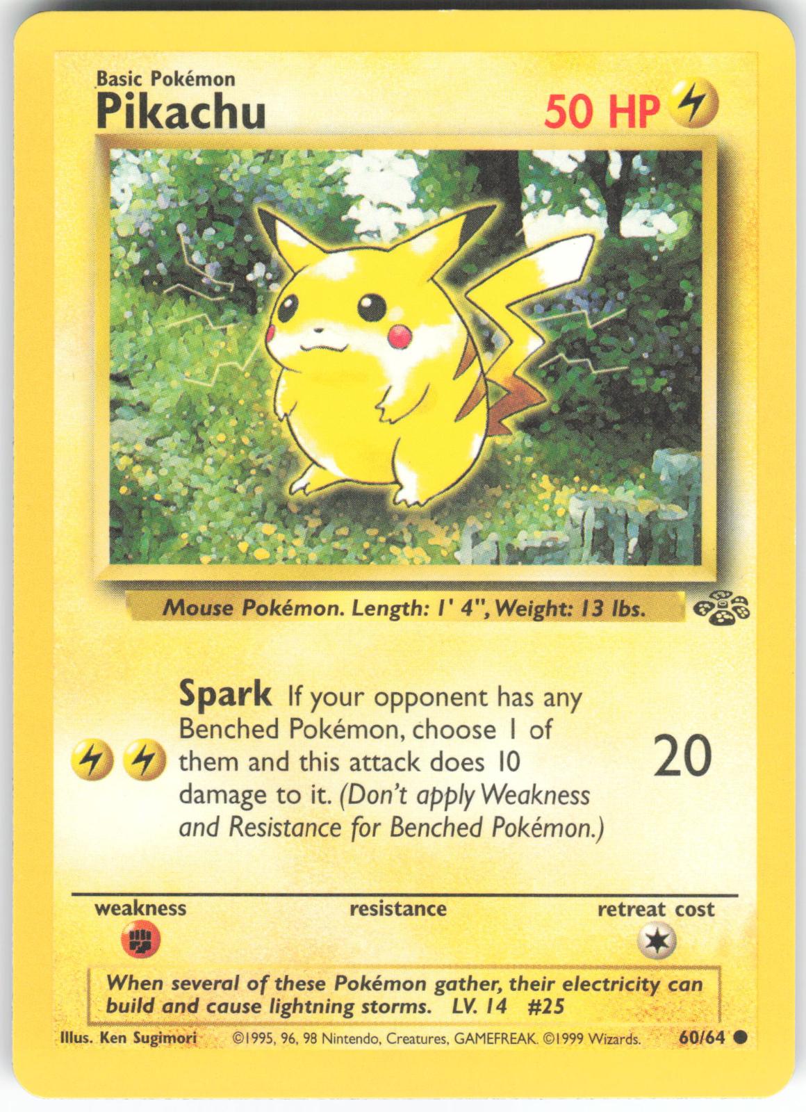 Pikachu 60/64 Common Jungle Unlimited NM/LP