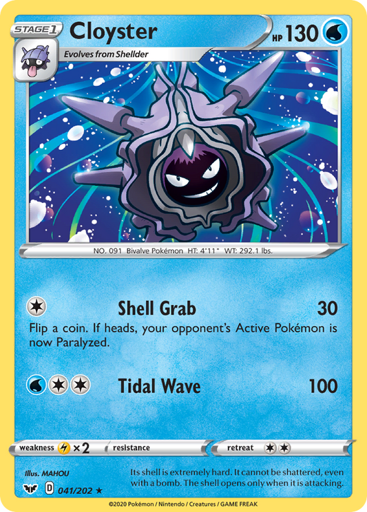 Cloyster 041/202 Rare Reverse Holo Sword & Shield NM/LP