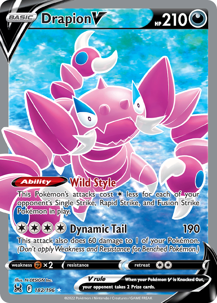 Drapion V 182/196 Ultra Rare Lost Origin NM/M
