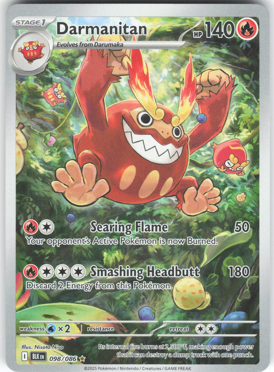 Darmanitan - Illustration Rare SV: Black Bolt 098/086 NM