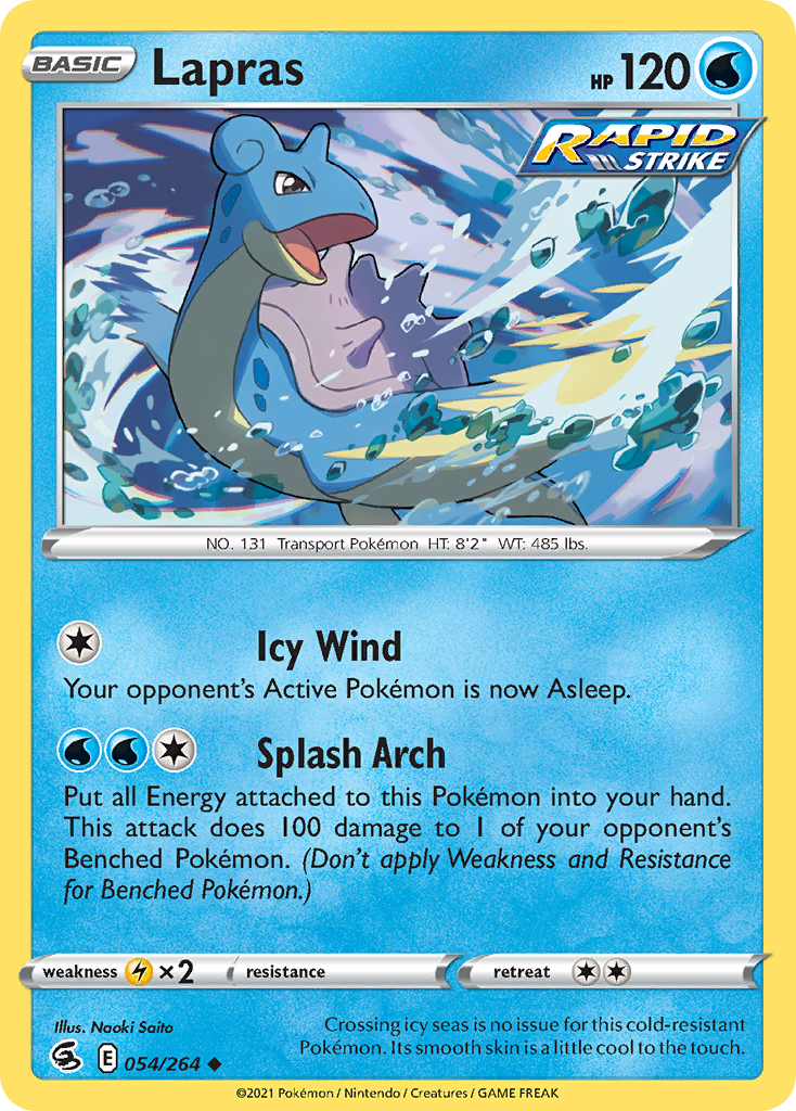 Lapras 054/264 Uncommon Reverse Holo Fusion Strike NM/LP