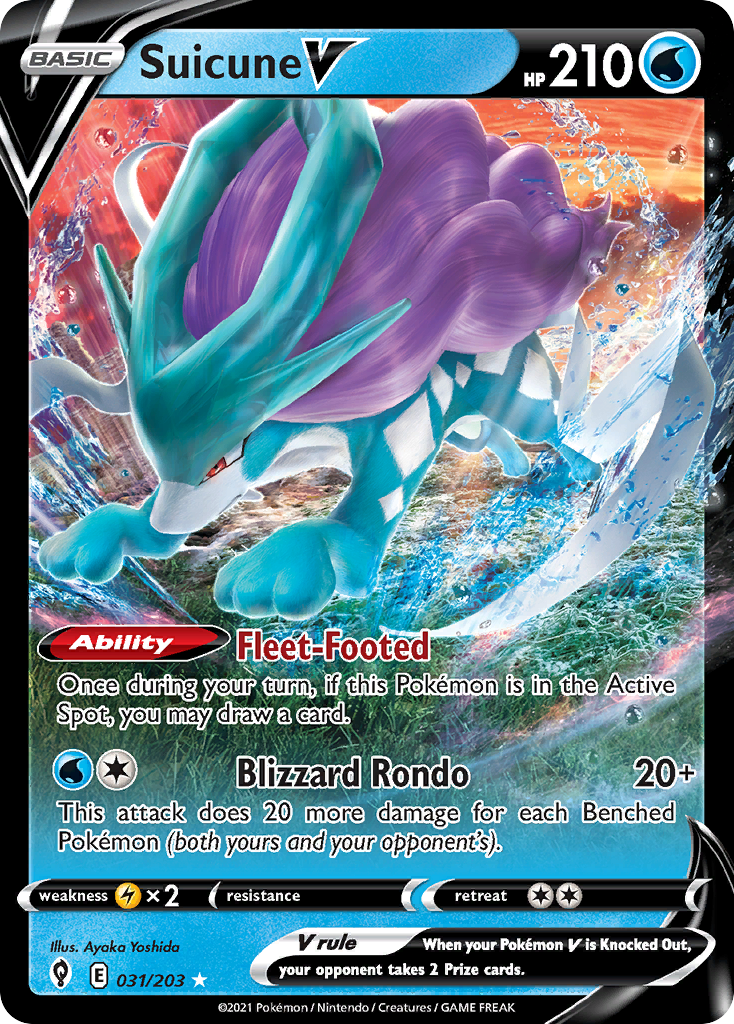 Suicune V 031/203 V Rare Evolving Skies Holo NM/M