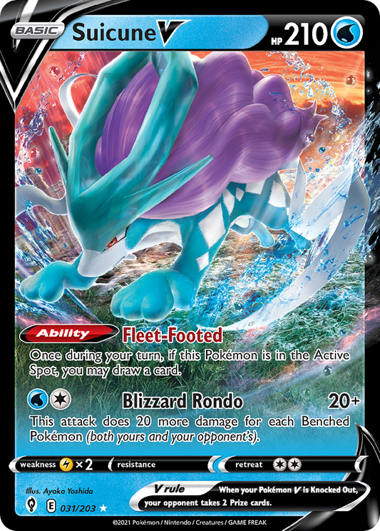 Suicune V 031/203 V Rare Evolving Skies Holo NM/M