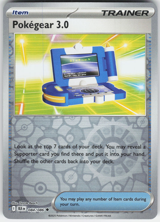 Pokegear 3.0 Uncommon SV: Black Bolt 084/086 NM Rev Holo