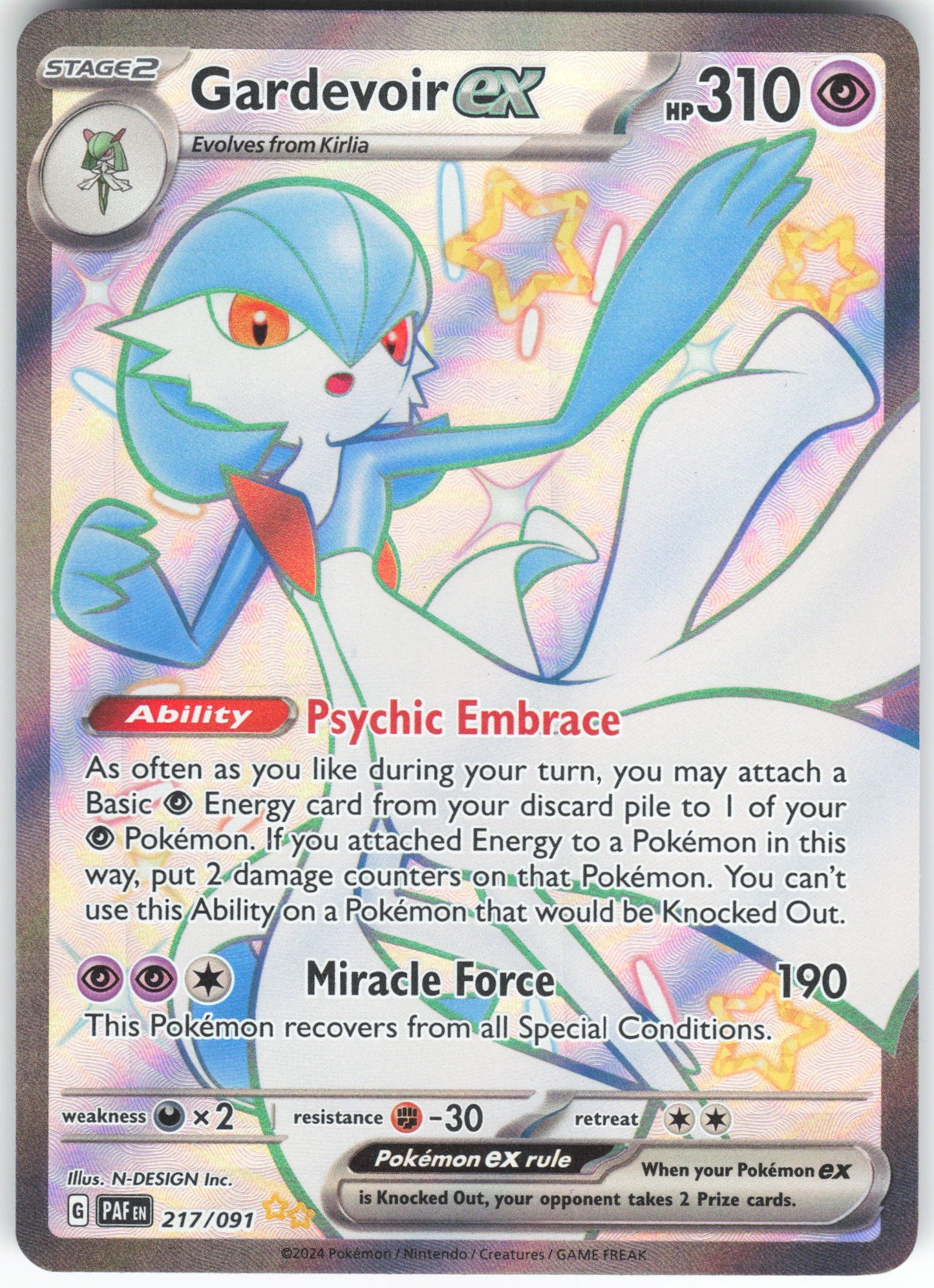 Gardevoir ex - Shiny Ultra Rare SV: Paldean Fates 217/091 NM