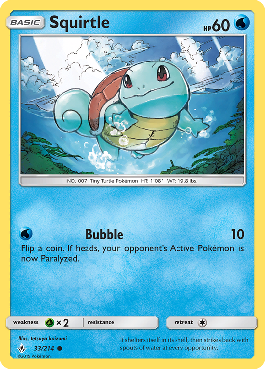 Squirtle 33/214 Common Unbroken Bonds NM/M