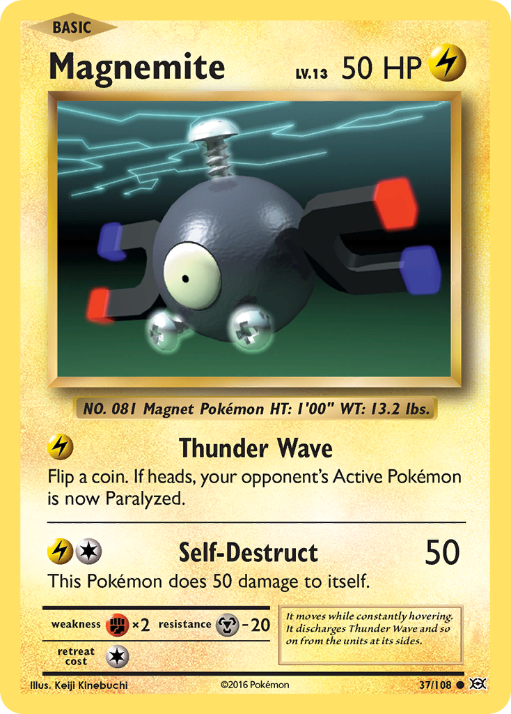 Magnemite 37/108 Common Reverse Holo Evolutions NM/LP
