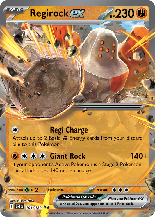 Regirock ex 101/182 Double Rare Destined Rivals NM/M