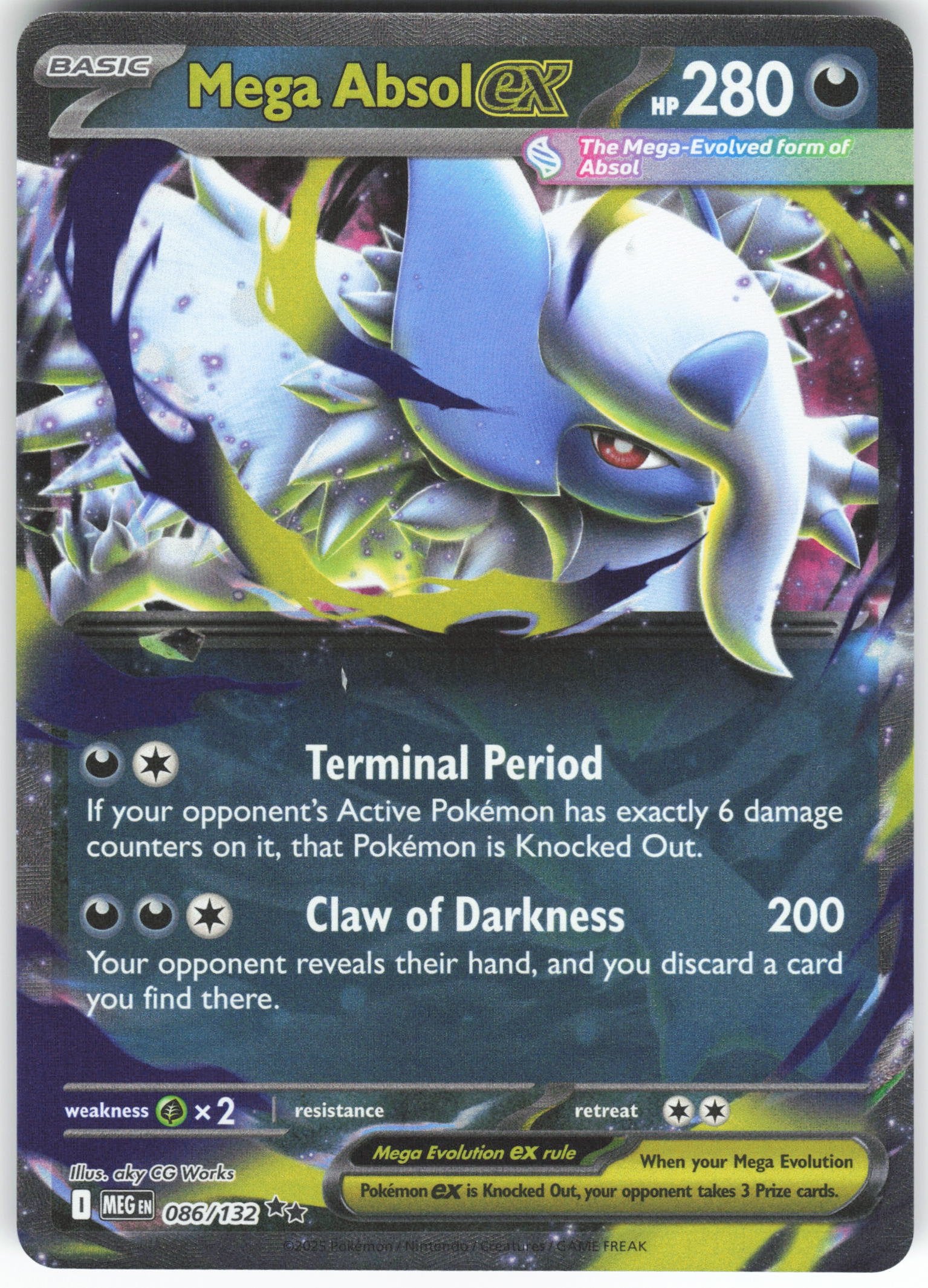 Mega Absol ex - Double Rare ME01: Mega Evolution 086/132 NM