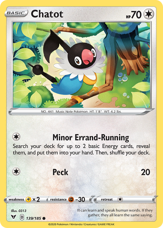 Chatot 139/185 Common Reverse Holo Vivid Voltage NM/LP