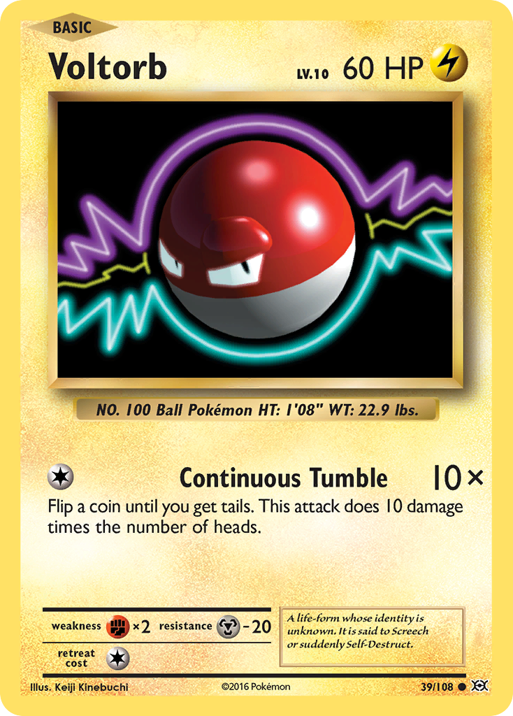 Voltorb 39/108 Common Reverse Holo Evolutions NM/LP