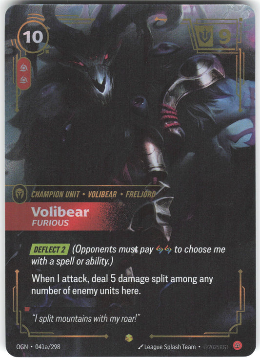 Volibear - Furious (Alternate Art) Showcase Origins 041a/298 NM