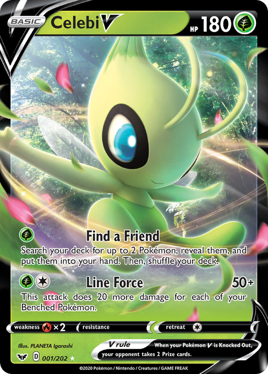Celebi V 001/202 V Rare Sword & Shield Holo NM/M