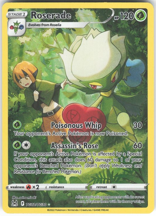 Roserade TG02/TG30 Trainer Gallery Rare Lost Origin Trainer Gallery Holo LP