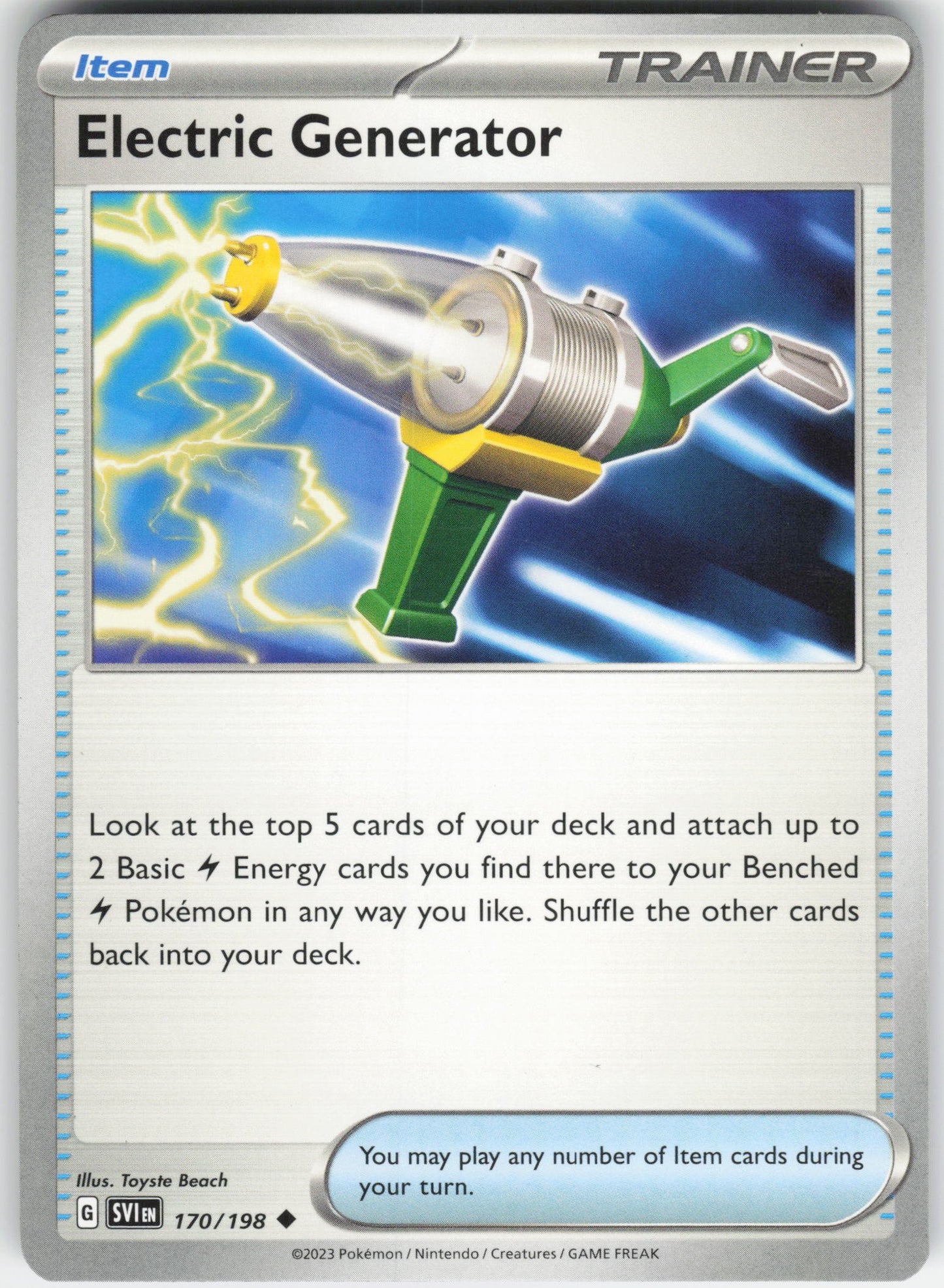Electric Generator Uncommon SV01: Scarlet & Violet Base Set 170/198 NM