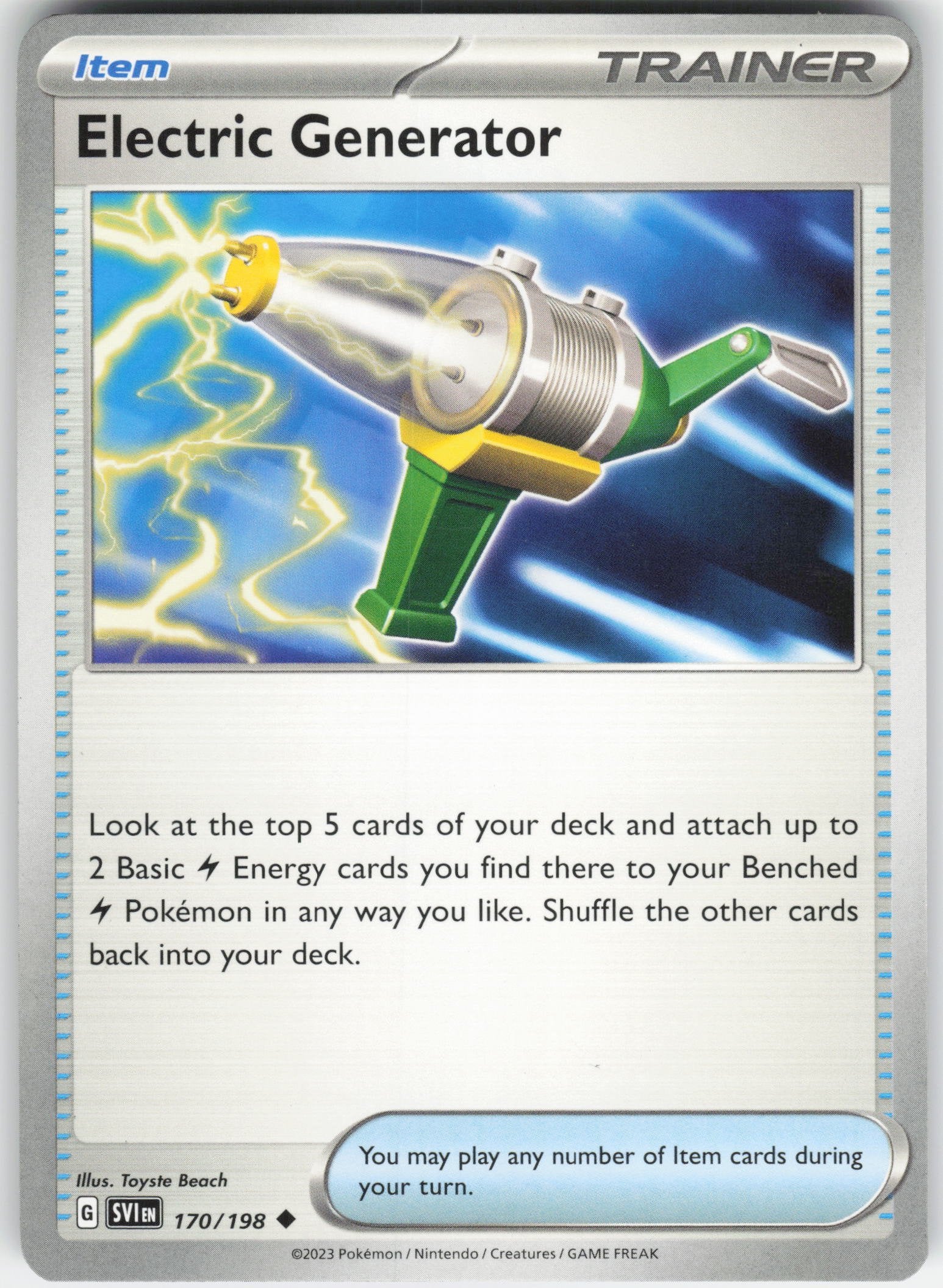 Electric Generator Uncommon SV01: Scarlet & Violet Base Set 170/198 NM
