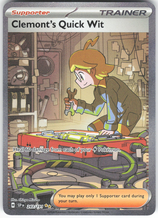Clemont's Quick Wit - Special Illustration Rare SV08: Surging Sparks 243/191 NM