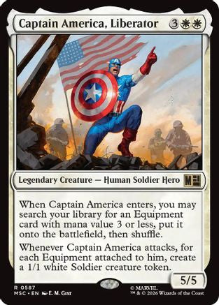 Captain America, Liberator 587 Foil Rare Commander: Marvel Super Heroes NM/M