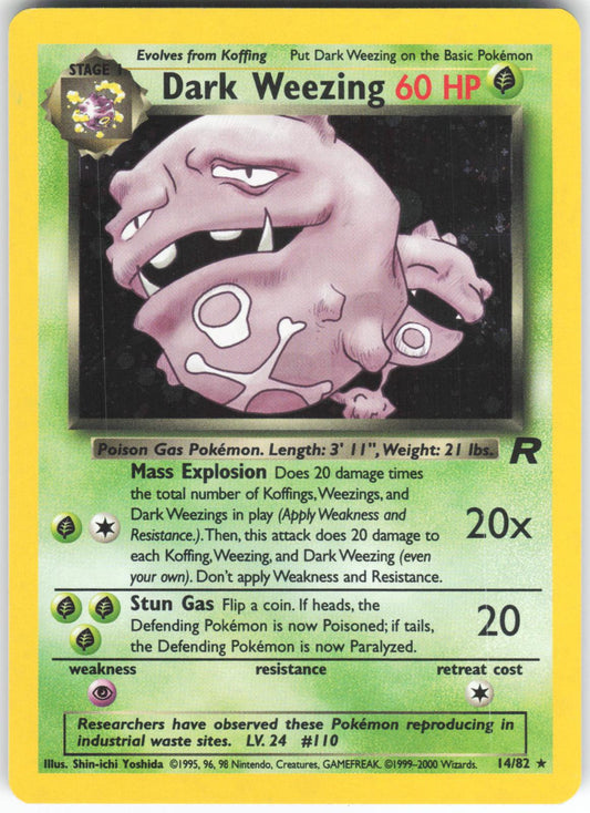 Dark Weezing 14/82 Rare Team Rocket Unlimited Holo MP