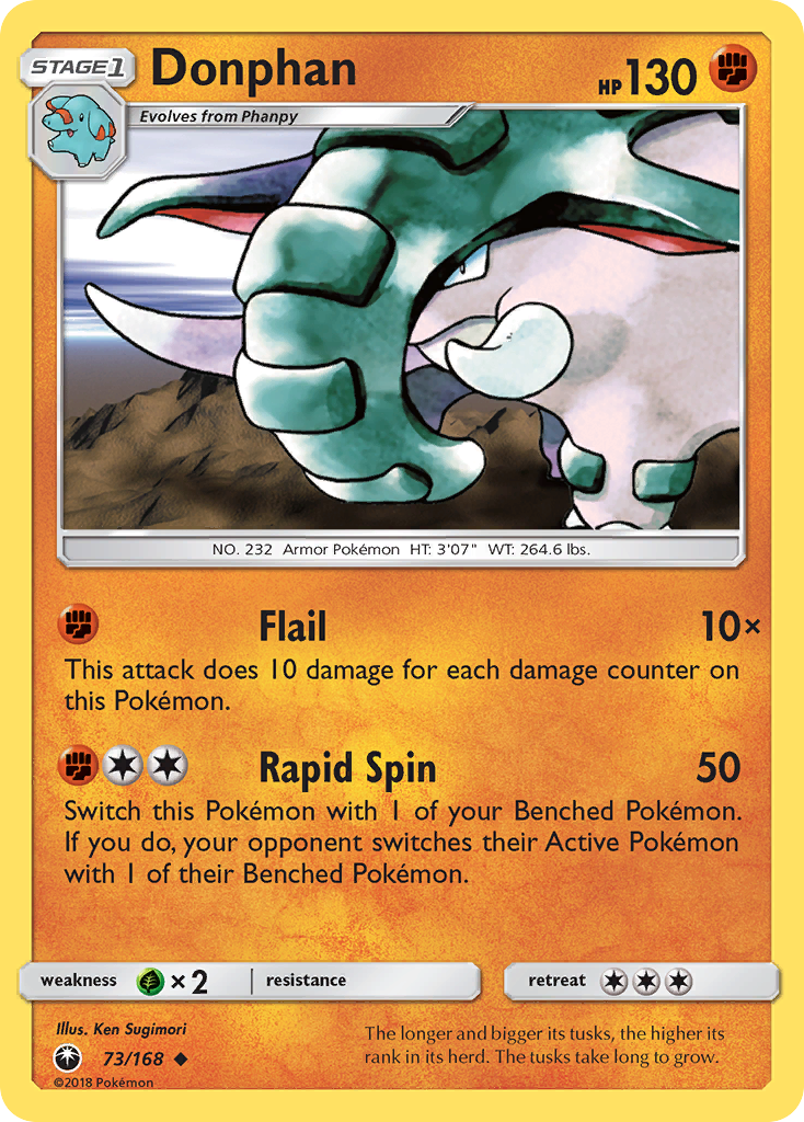Donphan 73/168 Uncommon Reverse Holo Celestial Storm NM/LP