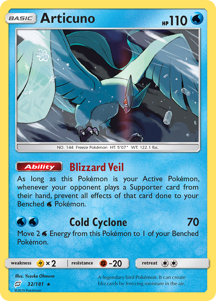 Articuno 32/181 Rare Team Up Holo NM/LP