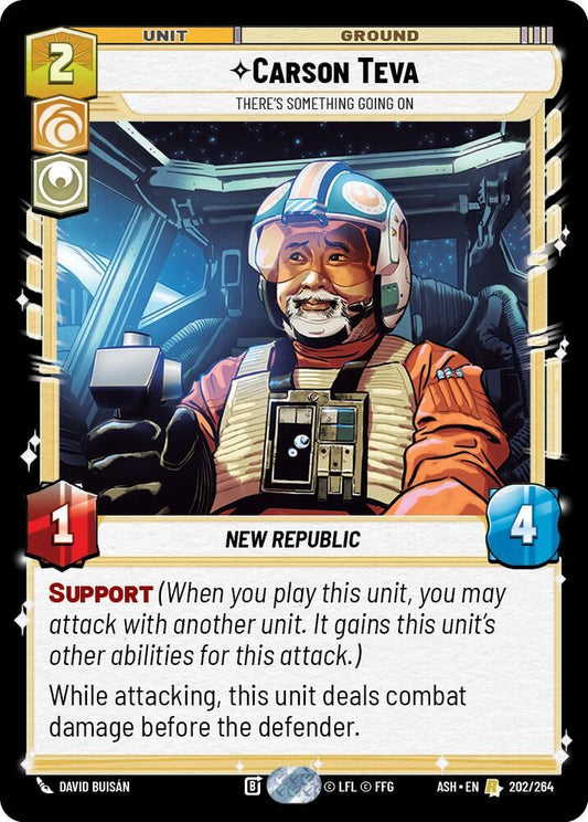 Carson Teva - There's Something Going On 202/264 Rare Ashes of the Empire NM/M