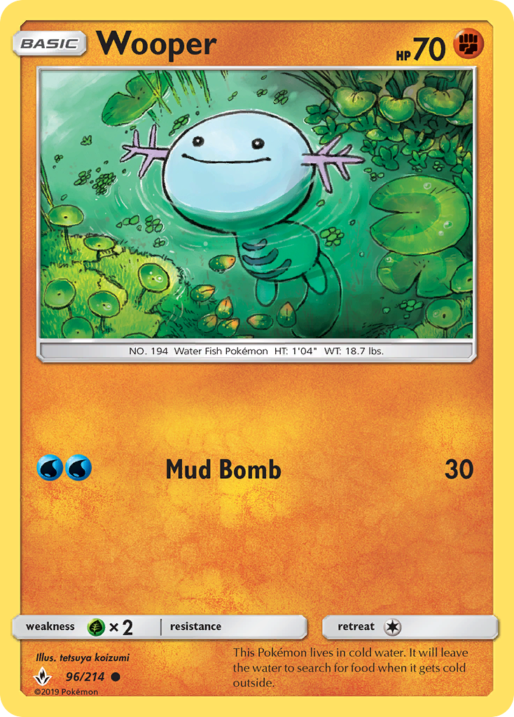 Wooper 96/214 Common Unbroken Bonds NM/LP