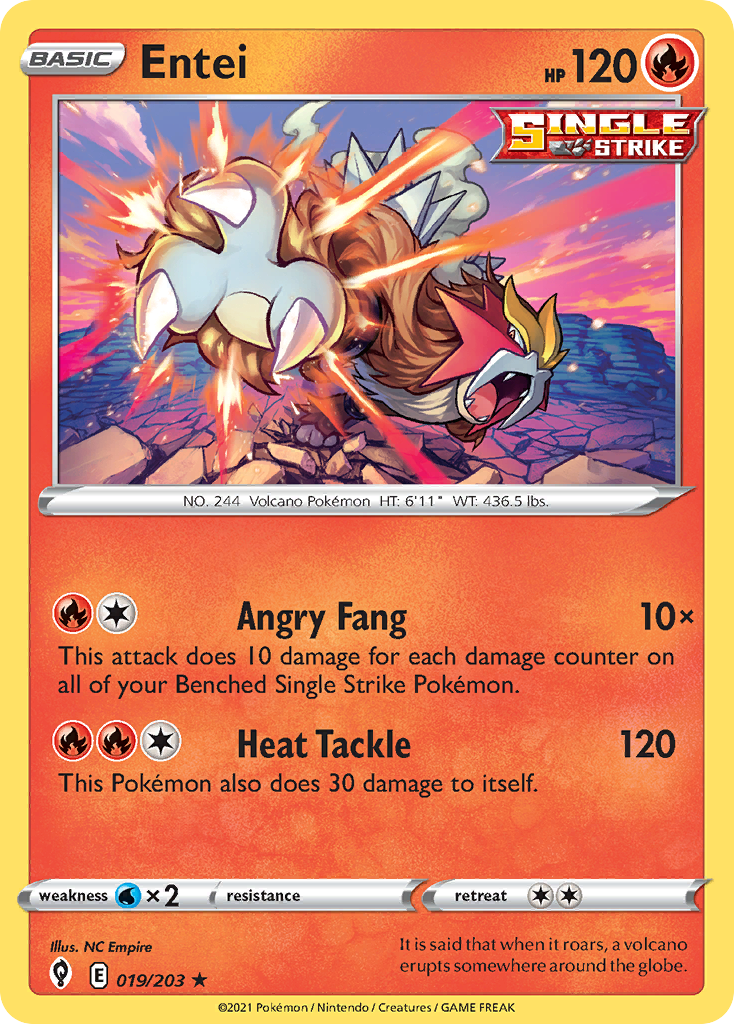 Entei 019/203 Rare Evolving Skies Holo NM/LP